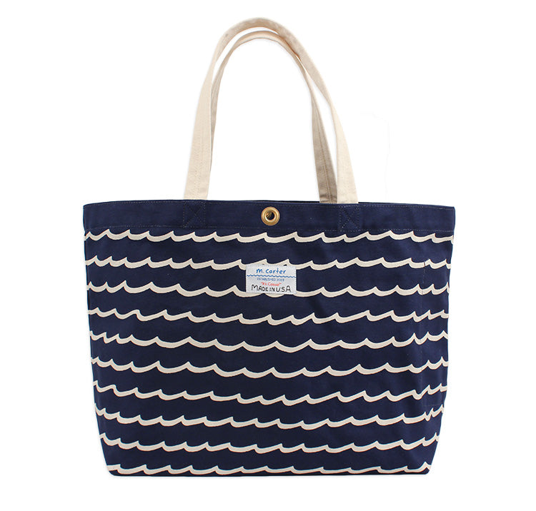 Wave Stripe Beach Bag (Navy)