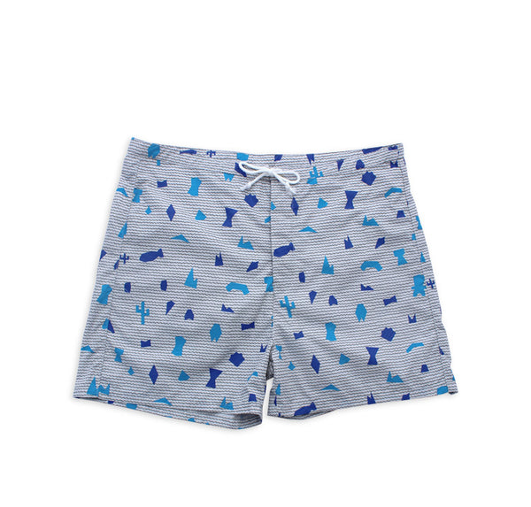 Shapes Board Shorts (Cool Gray)