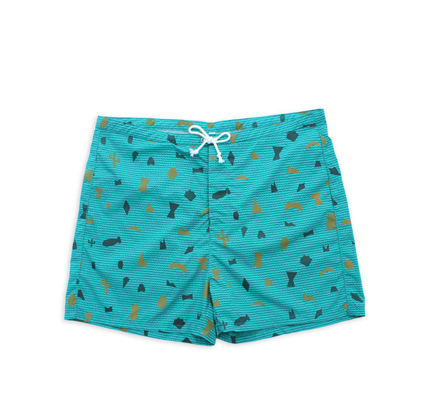 Shapes Board Shorts (Teal)