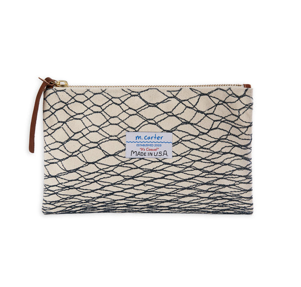 Canvas Clutch Net Print Natural